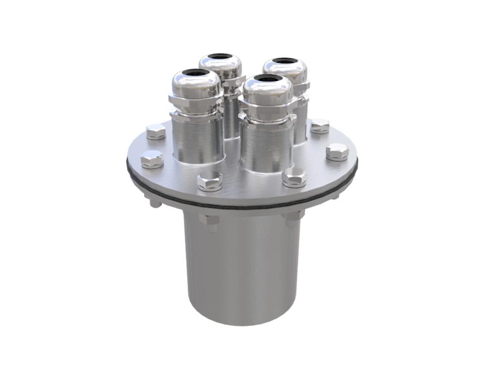 Подводный кабельный ввод 4х(11-6мм), 2”ВР, нерж.сталь